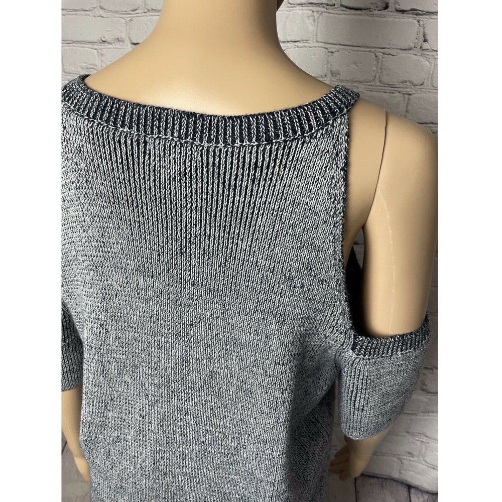 NWT New $175 Splendid Surrey Marl Cold Shoulder Pullover Size M Blue - Picture 7 of 12